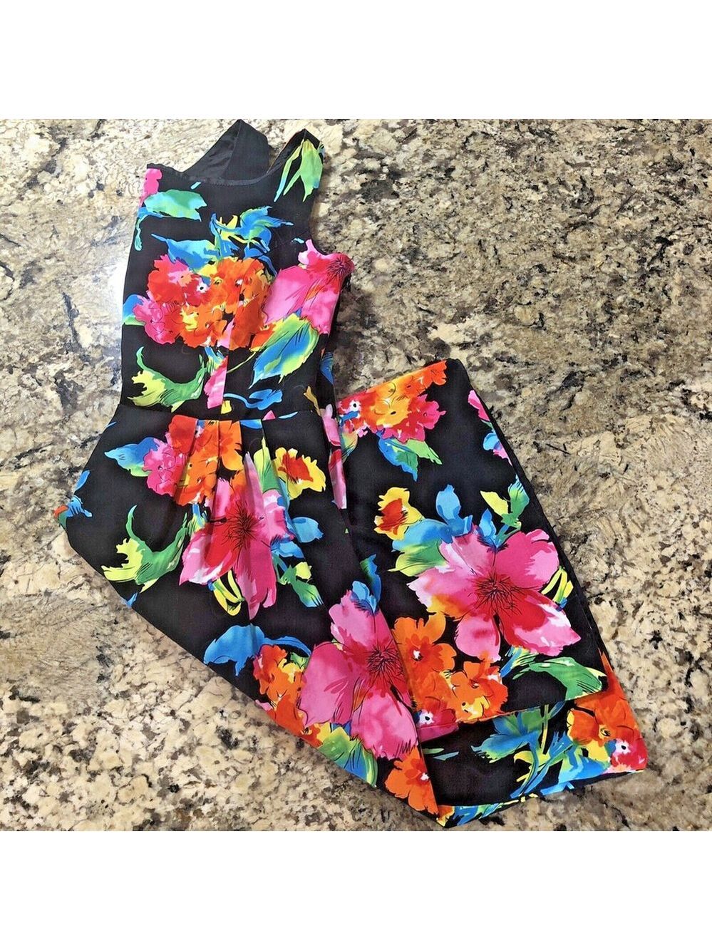 Size 6 Denver Hayes Womens Dress Black Bright Floral Fun Keen Length Nice Colors - Picture 11 of 11